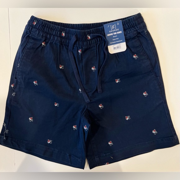 NWT - George Men's Navy w/TX "Above The Knee" with Stretch Shorts-Sizes XS S M - Picture 1 of 6